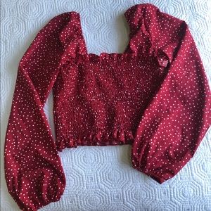 Ditzy Print Peasant Top